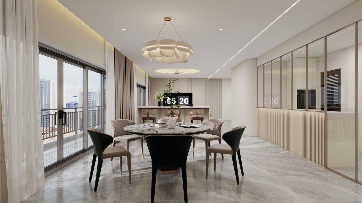 Sky Vogue dining room by TSPACE