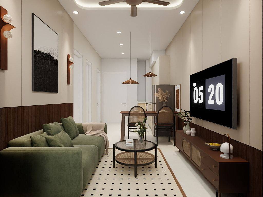Laurel living and dining hallway