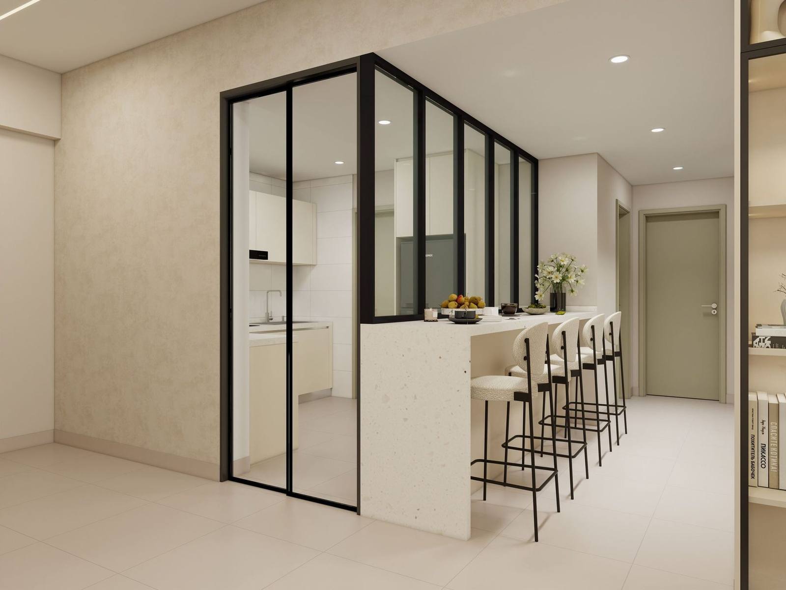 Arunya A-26-02 kitchen entrance and bar
